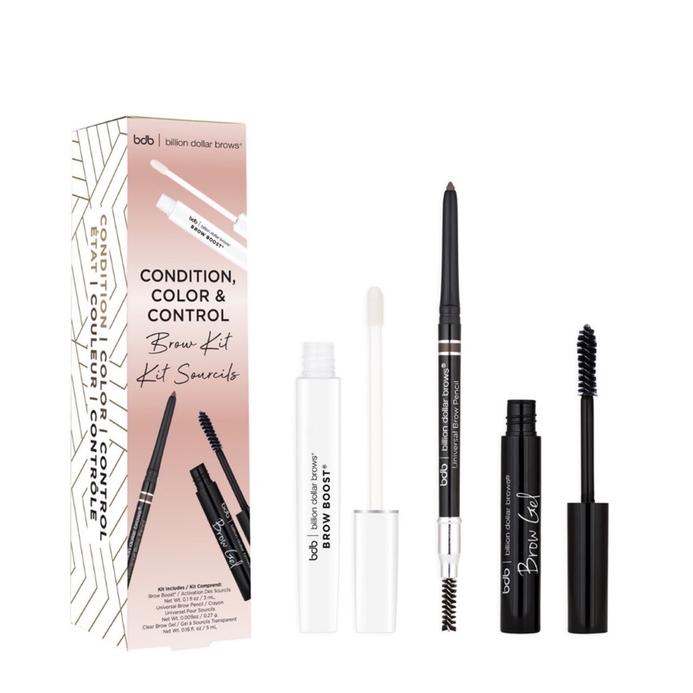 NIB Billion Dollar Brows Condition Color & Control Eye Brow Kit Full Size